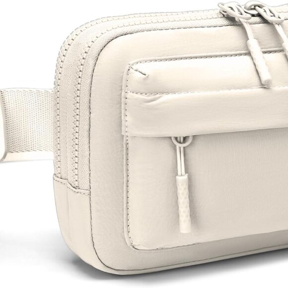 Essential+ Off White Fanny Pack w/70" Strap - Plus Size & Double Compartment - Picture 1 of 9